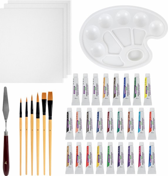 Набор для рисования Brauberg Hobby +холсты и кисти / 192544