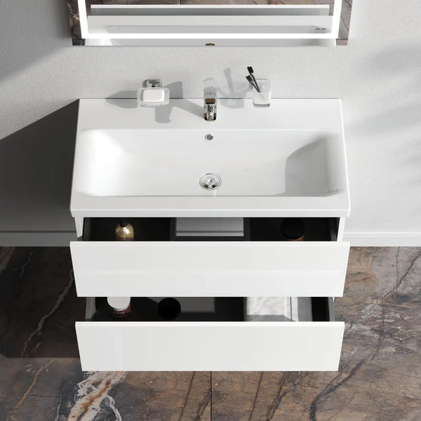 Тумба с умывальником AM.PM Gem M90-FHX0802WG-WCC0802WG