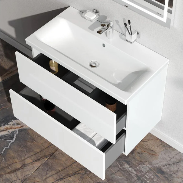 Тумба с умывальником AM.PM Gem M90-FHX0802WG-WCC0802WG