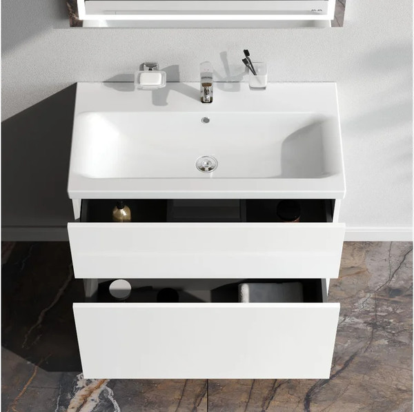 Тумба с умывальником AM.PM Gem M90-FSX0802WG-WCC0802WG