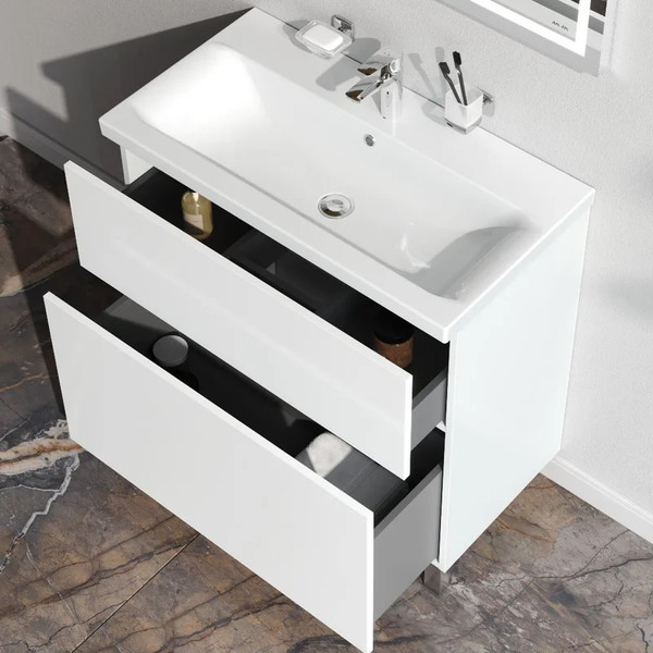 Тумба с умывальником AM.PM Gem M90-FSX0802WG-WCC0802WG