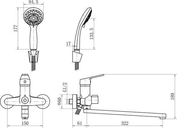 Смеситель Fashun A2216N