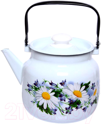 Чайник Лысьвенские эмали Ромашковое поле С-2713 П2/4Рч - фото