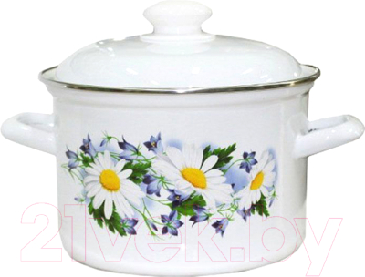 Кастрюля Лысьвенские эмали Ромашковое поле С-1618 АП2/4 - фото