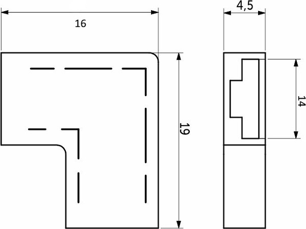Коннектор для светодиодной ленты AKS 5mm угловой / 118 127