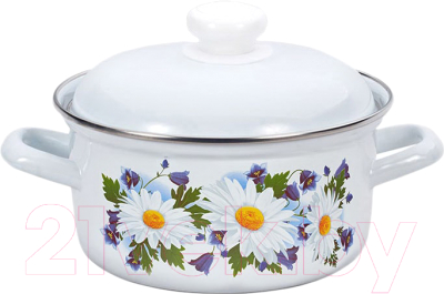 Кастрюля Лысьвенские эмали Ромашковое поле С-1510 АП2/4 - фото