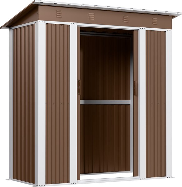 Сарай из металла No Brand С односкатной крышей SP-SS-01 Br - фото