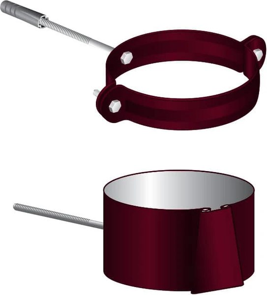 Хомут водосточной трубы Скайпрофиль Универсальный металлический D90 - фото