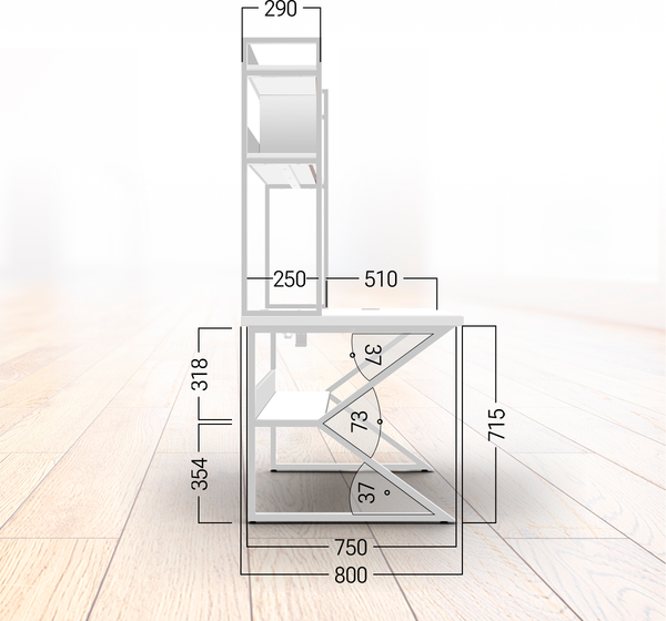 Письменный стол Millwood Кембридж 1600х800 / 51664_b_b_1