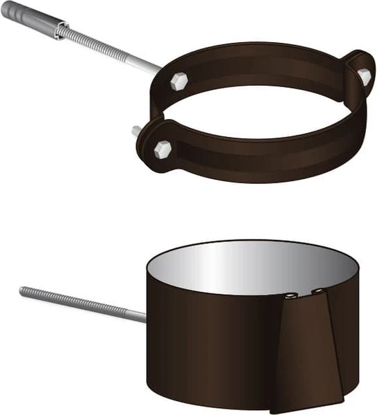 Хомут водосточной трубы Скайпрофиль Универсальный металлический D90 - фото