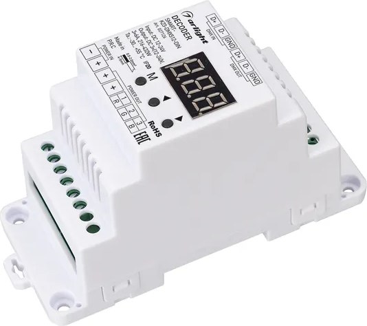 Декодер для светодиодной ленты Arlight SMART-K23-DMX512-DIN 12-24V / 027126 - фото