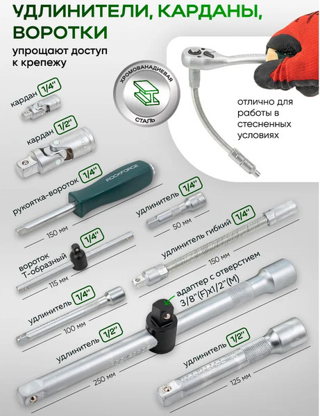 Универсальный набор инструментов RockForce RF-41082-5 GOLD