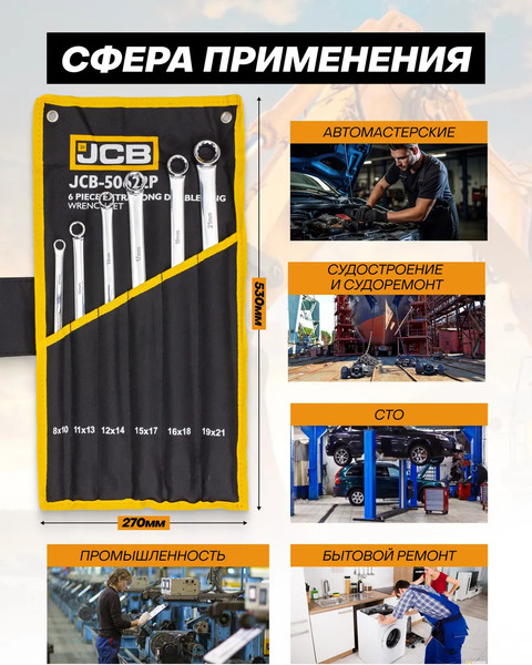 Набор ключей JCB JCB-50622P / 65929