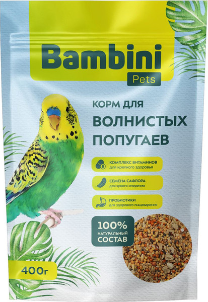 Корм для птиц Bambini Pets Для волнистых попугайчиков - фото