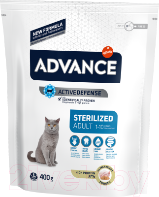Сухой корм для кошек Advance Sterilized с индейкой (400г) - фото
