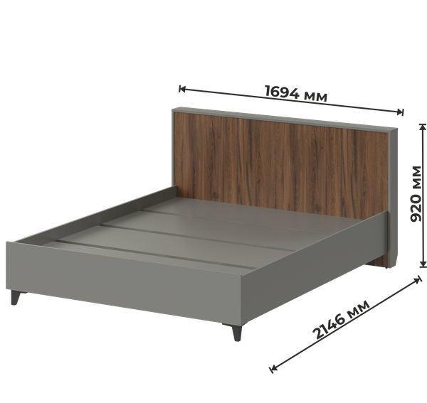 Двуспальная кровать MySTAR Грейсон 1600 ИВ-127.03