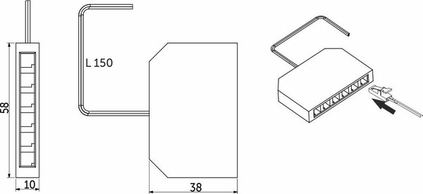 Шнур соединительный для светодиодной ленты AKS С разветвителем / 78 714