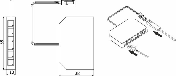 Шнур соединительный для светодиодной ленты AKS С разветвителем / 78 715
