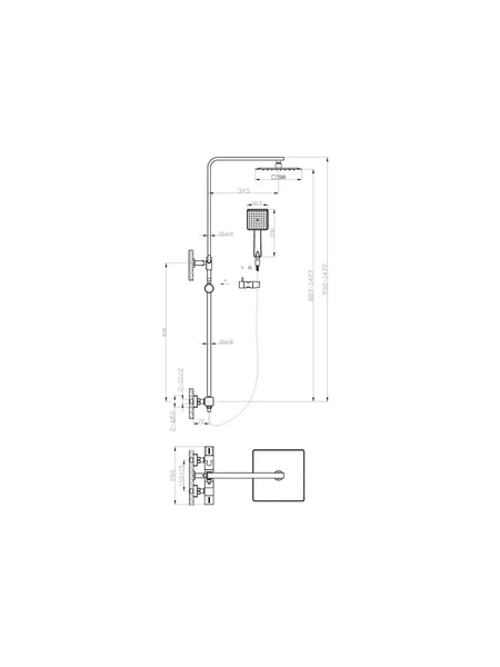 Душевая система со смесителем AV Engineering AVTHS2-P12-513A
