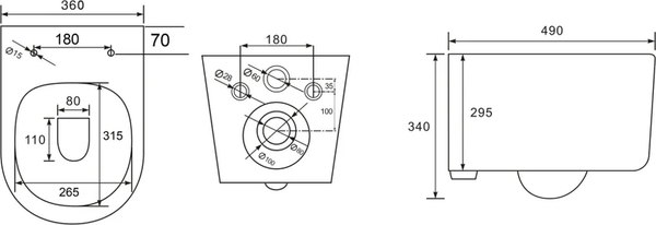 Унитаз подвесной AV Engineering Art X / AVWHR204X