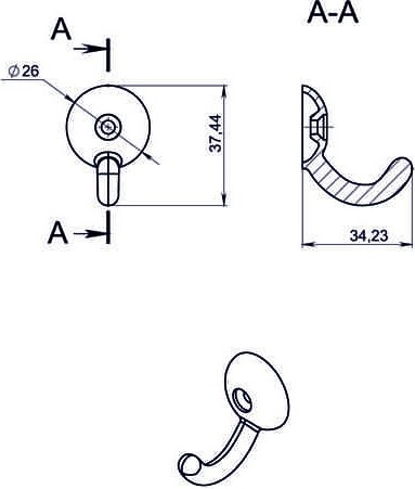 Крючок для одежды Металлист №32