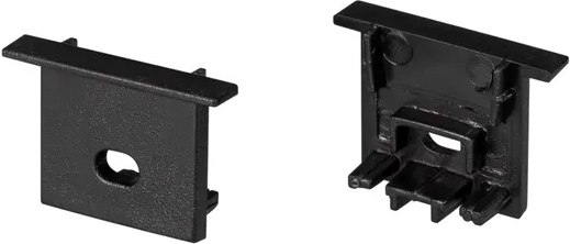 Заглушка для профиля Arlight SL-COMFORT-1716-F BLACK c отверстием / 031775 - фото