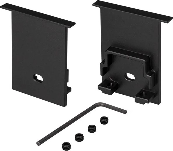 Заглушка для профиля Arlight SL-COMFORT-3551-F BLACK c отверстием / 031786 - фото