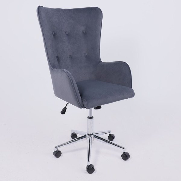 Кресло офисное AksHome Bella XL chrome Kiton 713 Graphite