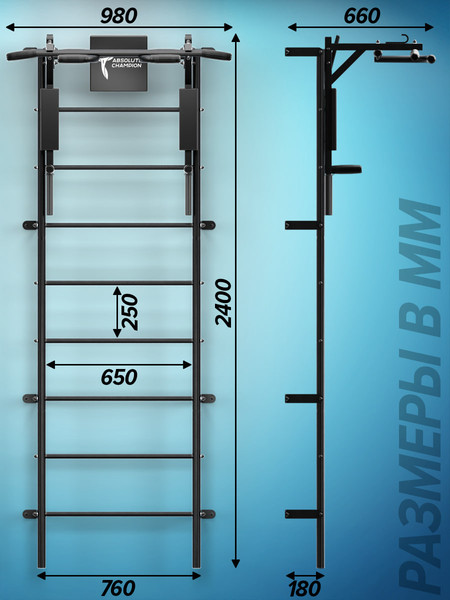 Турник-брусья Absolute Champion Центрл Спорт 3в1 / АЧ14024