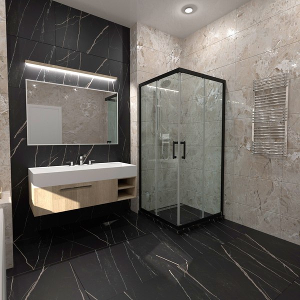 Душевой уголок Triton Фикс-Блэк 90x90