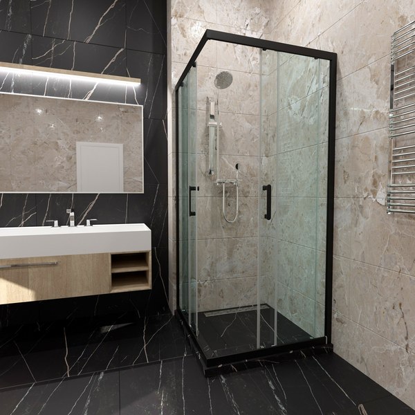 Душевой уголок Triton Фикс-Блэк 90x90