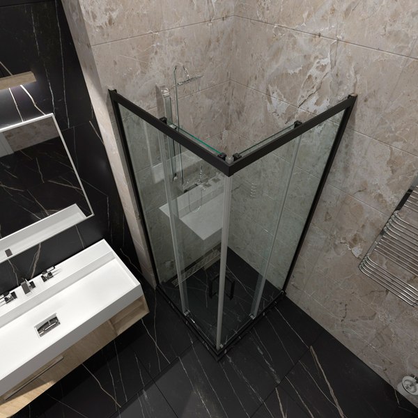 Душевой уголок Triton Фикс-Блэк 90x90