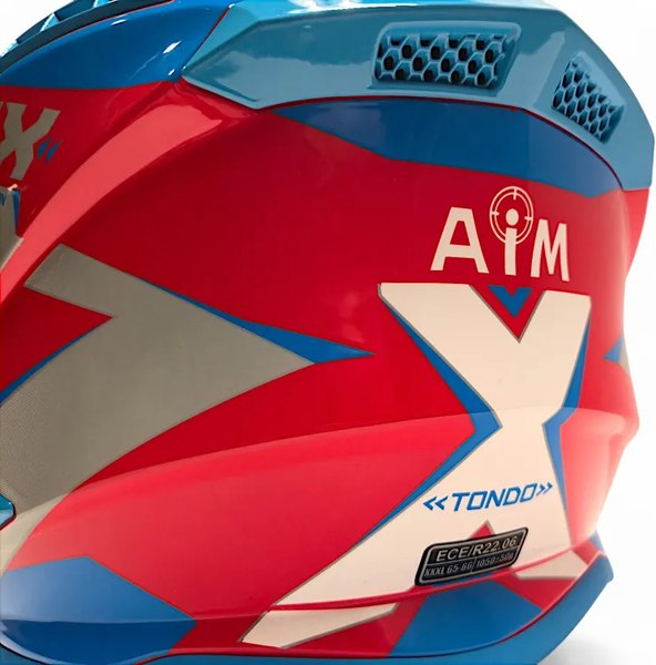 Мотошлем AiM RH855 Fiber Glass Tondo RH855T-BWR-XS