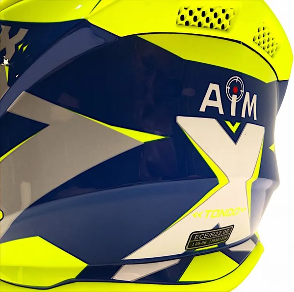 Мотошлем AiM RH855 Fiber Glass Tondo RH855T-BYW-XXXL