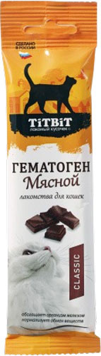 Лакомство для кошек TiTBiT Гематоген мясной Classic / 18057 - фото