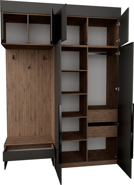 Секция в прихожую Рэйгрупп Рэй P274-B4-2-WK В4-2