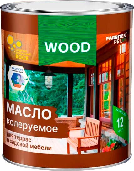 Защитно-декоративный состав Farbitex Профи Wood для террас и садовой мебели бесцветный - фото