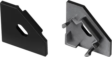 Заглушка для профиля Arlight SL-KANT-H18 FLAT BLACK с отверстием / 049432 - фото