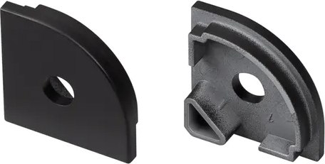 Заглушка для профиля Arlight SL-KANT-H20 BLACK с отверстием / 049405 - фото