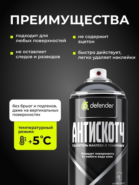 Очиститель кузова Defender Auto Антискотч удалитель наклеек / 10416
