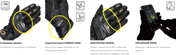 Мотоперчатки Taichi Raptor RST441-WH01-L