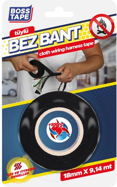 Изолента Boss Tape Тканевая Термостойкая 19мм / ЕТ19х9 - фото