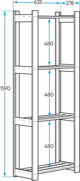Этажерка Mio Tesoro Эко 635x278x1590 / 2.14.21.001.17