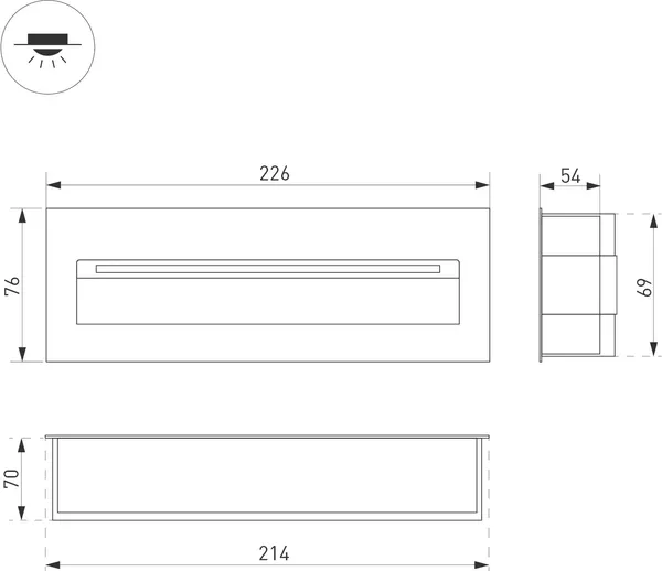 Светильник уличный Arlight LTD-TRAIL-S226x76-8W Warm3000 GR / 029964