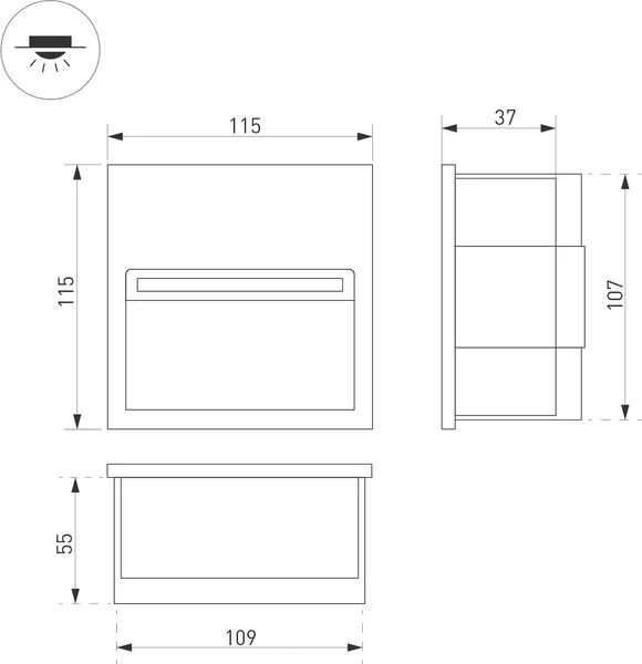 Светильник уличный Arlight LTD-TRAIL-S115x115-4W Warm3000 GR / 029963