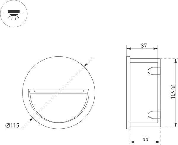 Светильник уличный Arlight LTD-TRAIL-R115-4W Warm3000 GR / 029962
