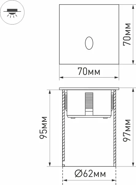 Светильник уличный Arlight LT-GAP-S70x70-3W Warm3000 BK / 031167