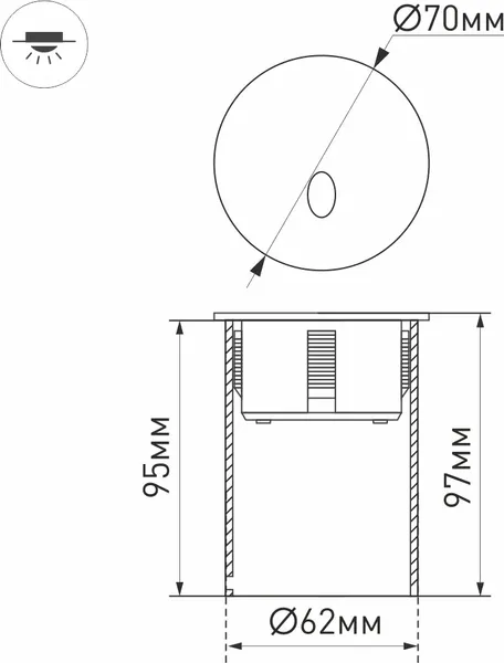 Светильник уличный Arlight LT-GAP-R70-3W Warm3000 BK / 031166