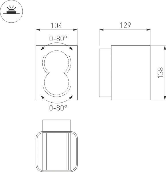 Бра уличное Arlight LGD-Wall-Vario-J2G-12W Warm White / 021933