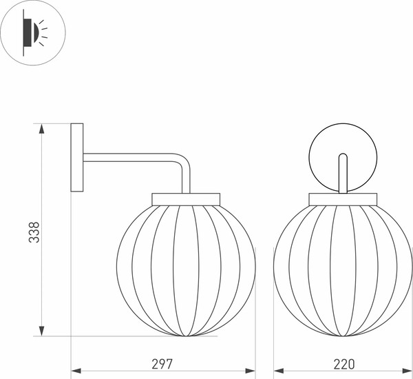 Бра уличное Arlight LGD-PEARL-WALL-7W Warm3000 GR / 029973